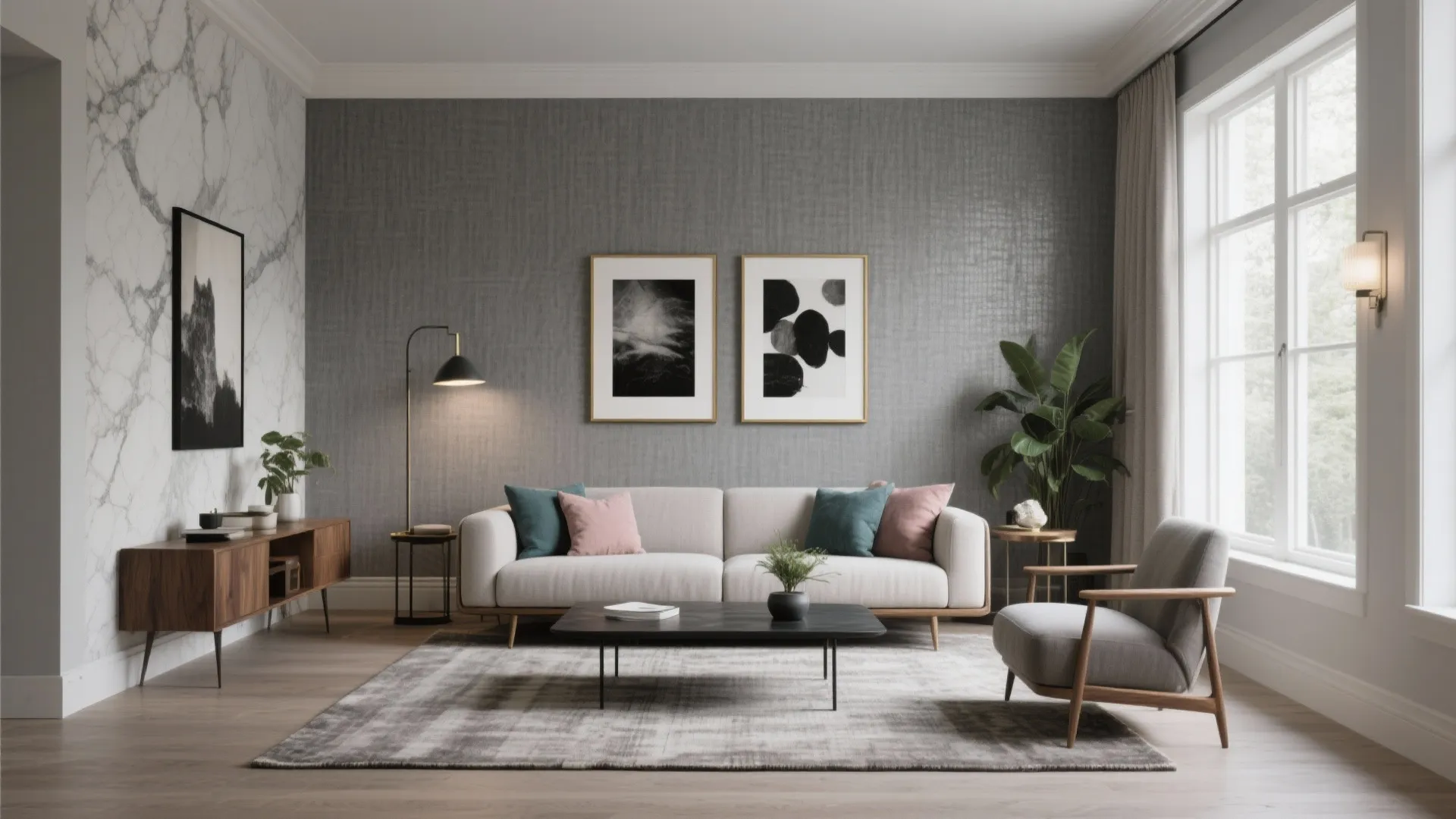 Gray Wallpaper Living Room: Transform Your Space Instantly: 1 Minute to a Chic Living Room Makeover with Gray Wallpaper Ideas