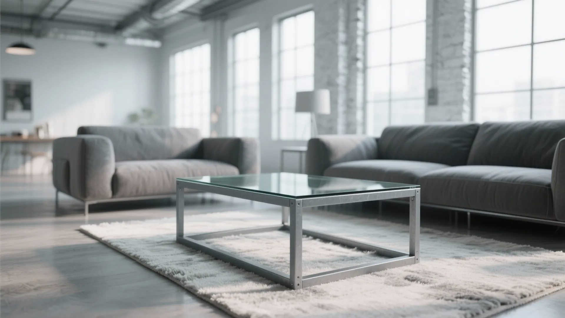 Gray Metal-Framed Coffee Tables