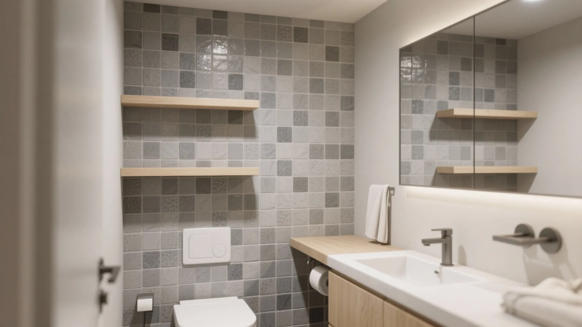3. Gray Mosaic Accent Wall