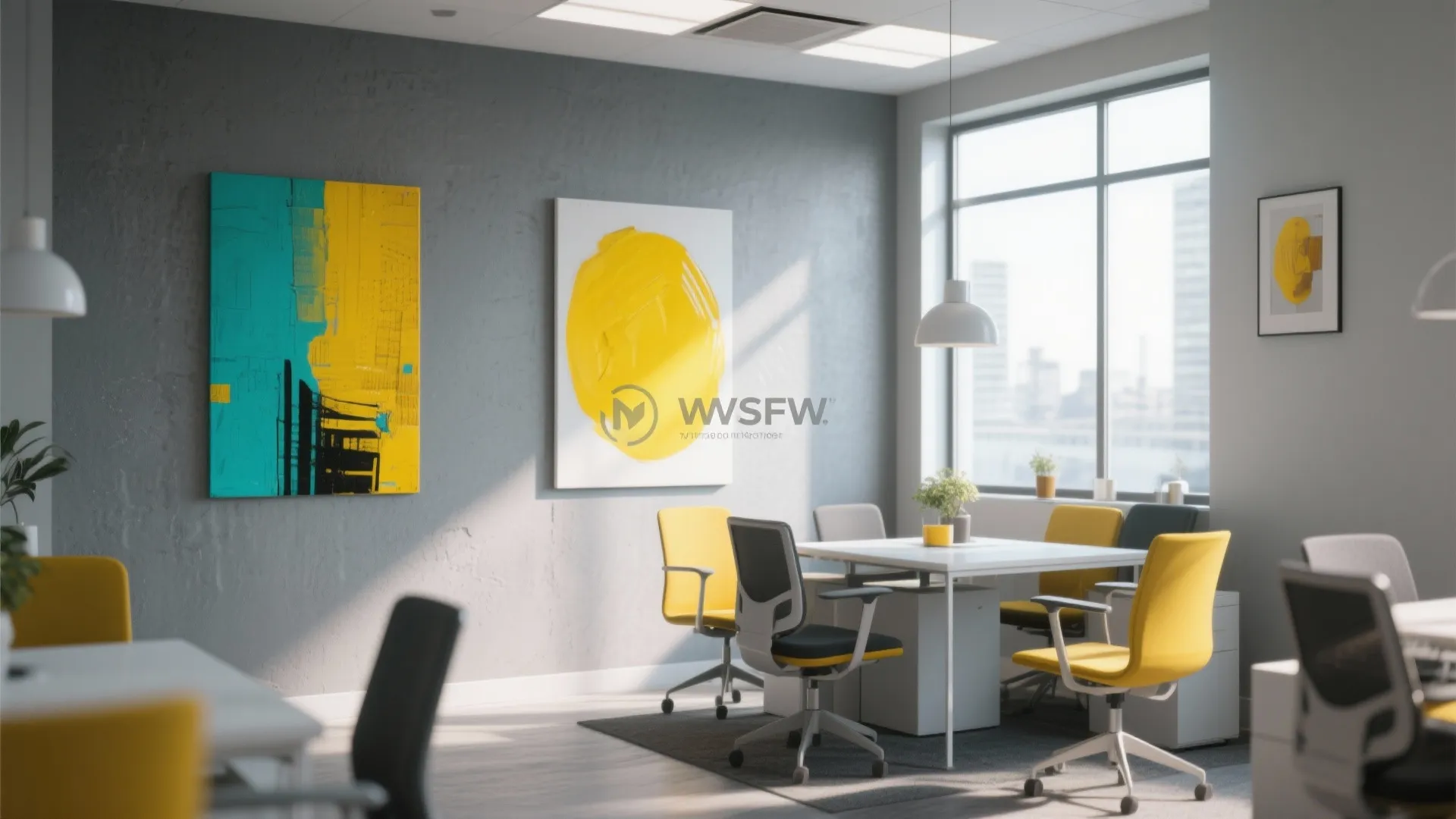 5. Pops of Color Against Gray