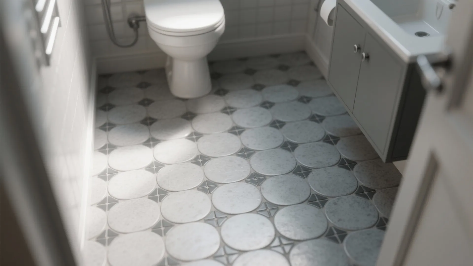 8. Gray Penny Tiles for the Floor