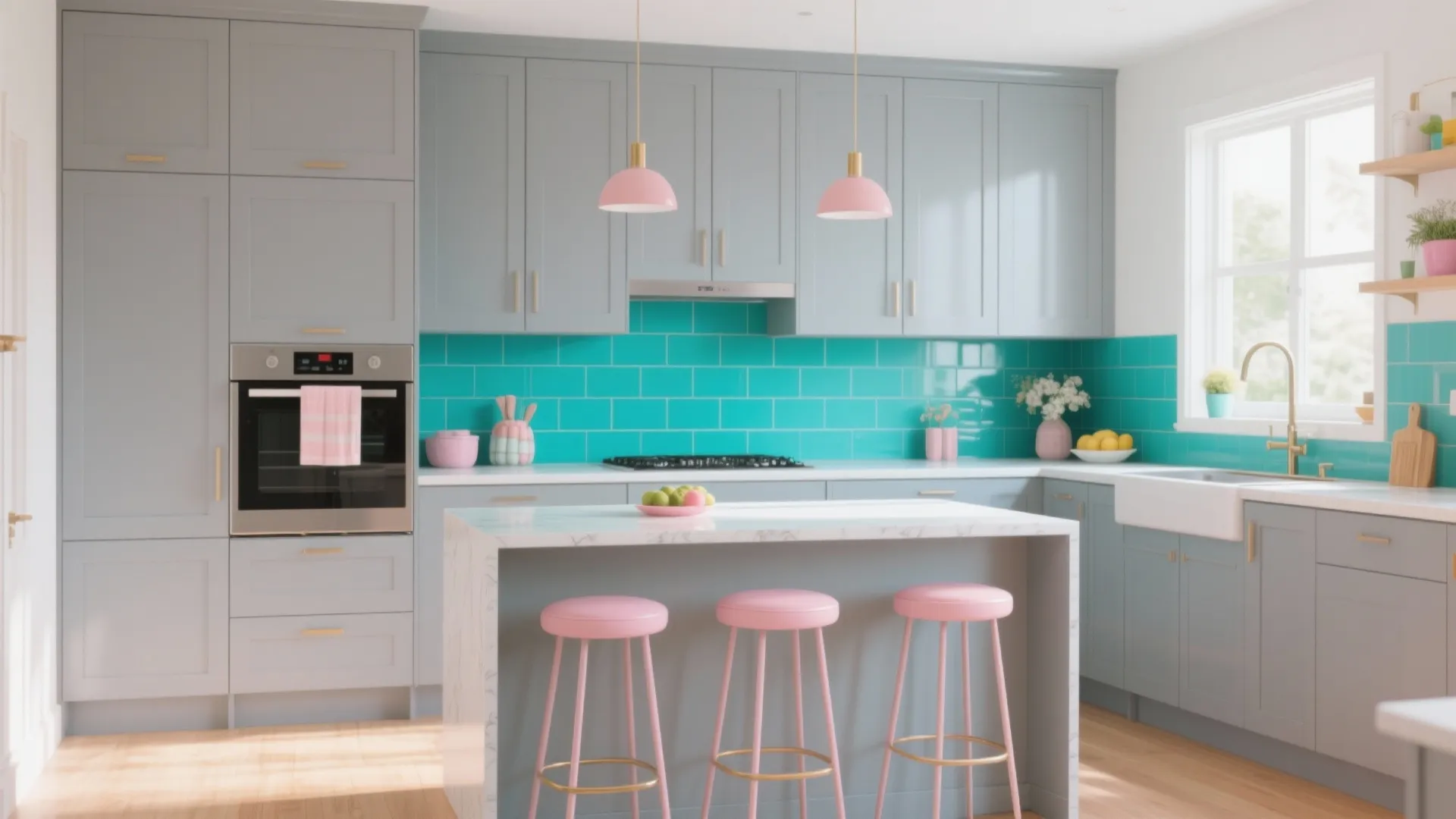 6. Gray with a Pop of Color