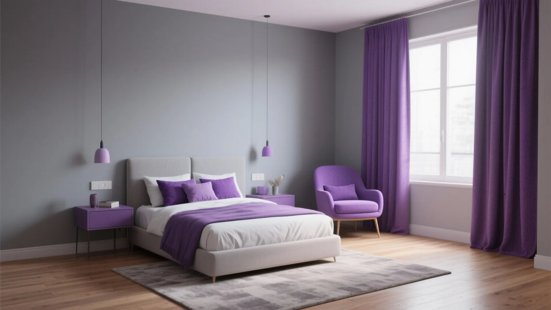 3. Gray foundation with purple accents