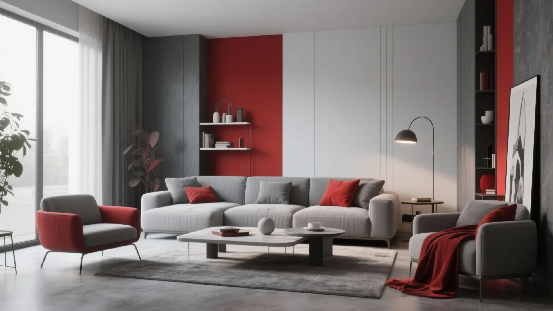 10 Gray and Red Living Room Ideas