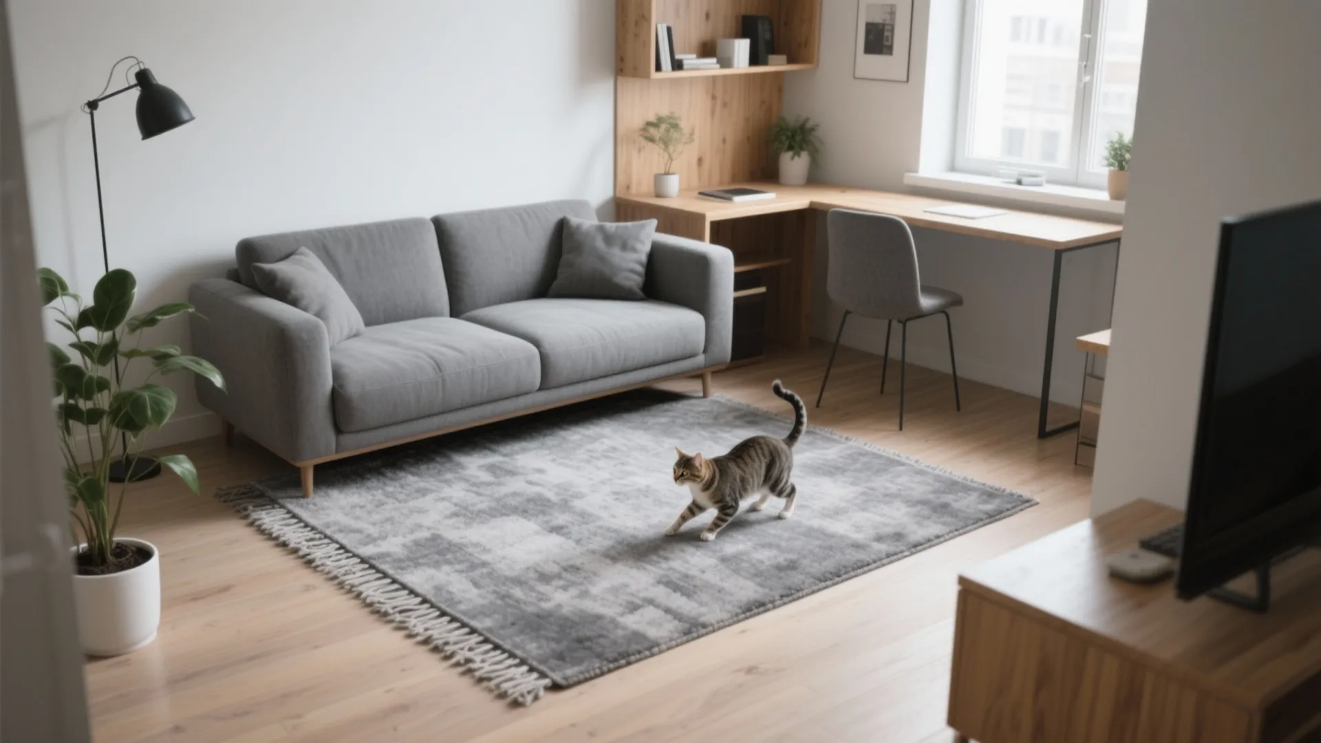 5 Gray Living Room Rug Ideas: Cozy, modern and space-saving gray rug inspirations for small living rooms — from my studio to your home