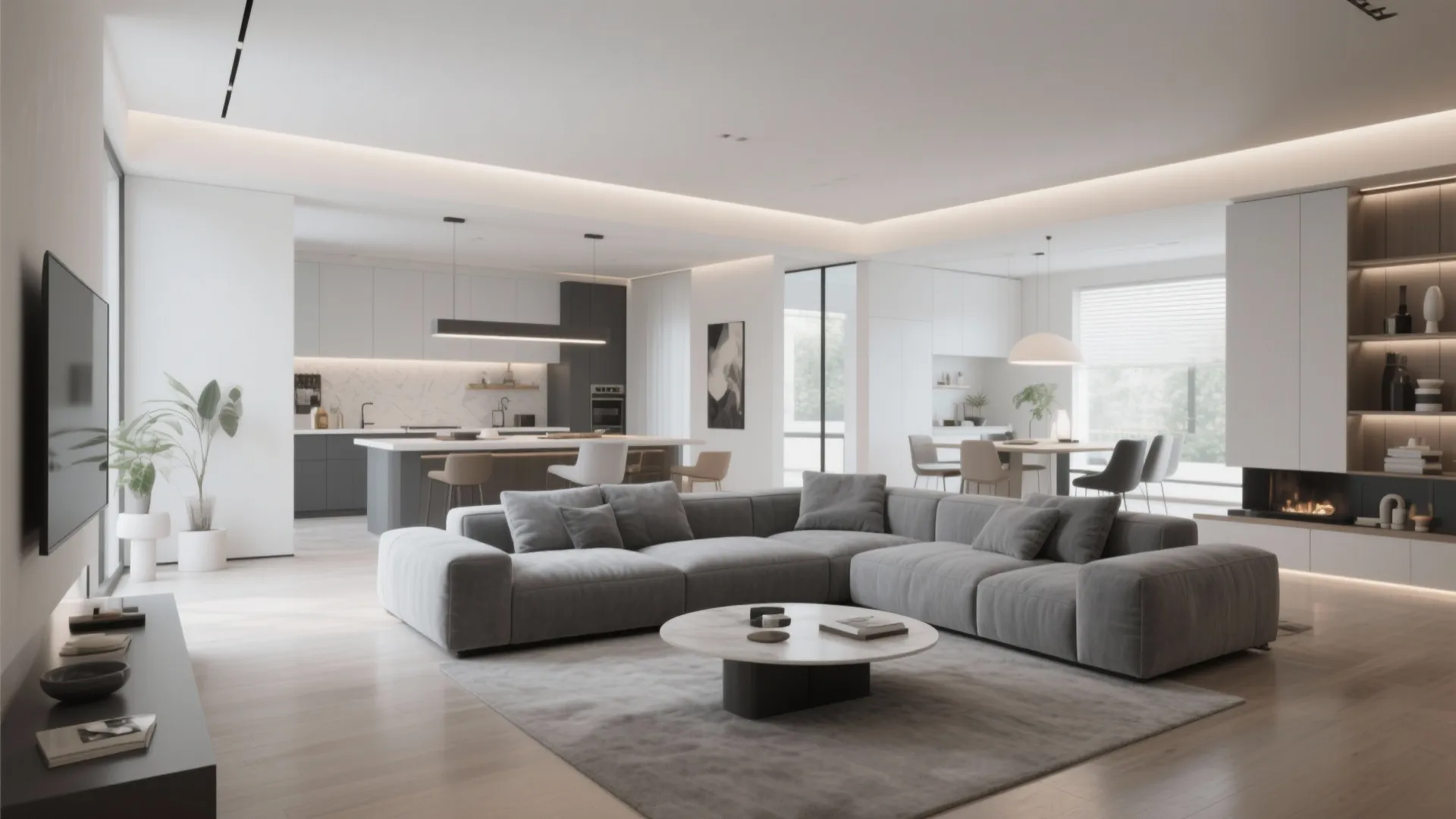 3. Gray Sectional for Open Layouts