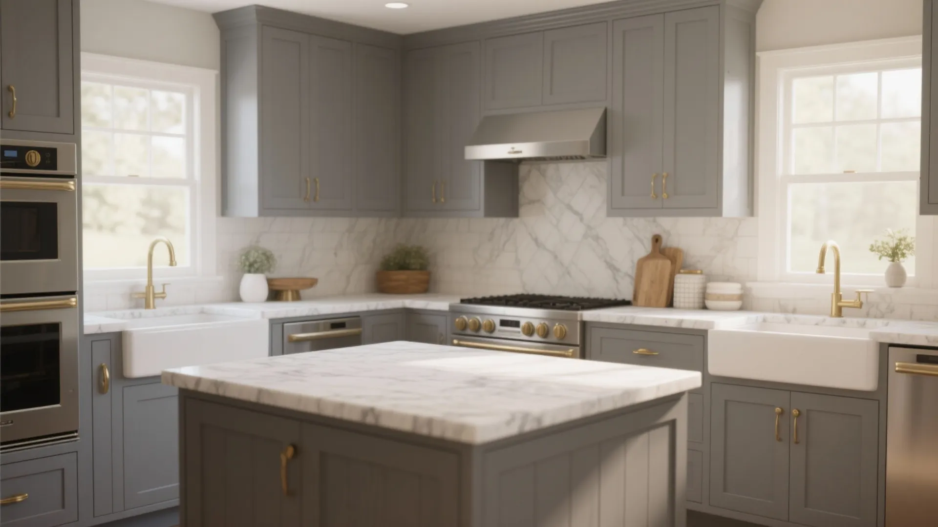 4. Gray Shaker Cabinets