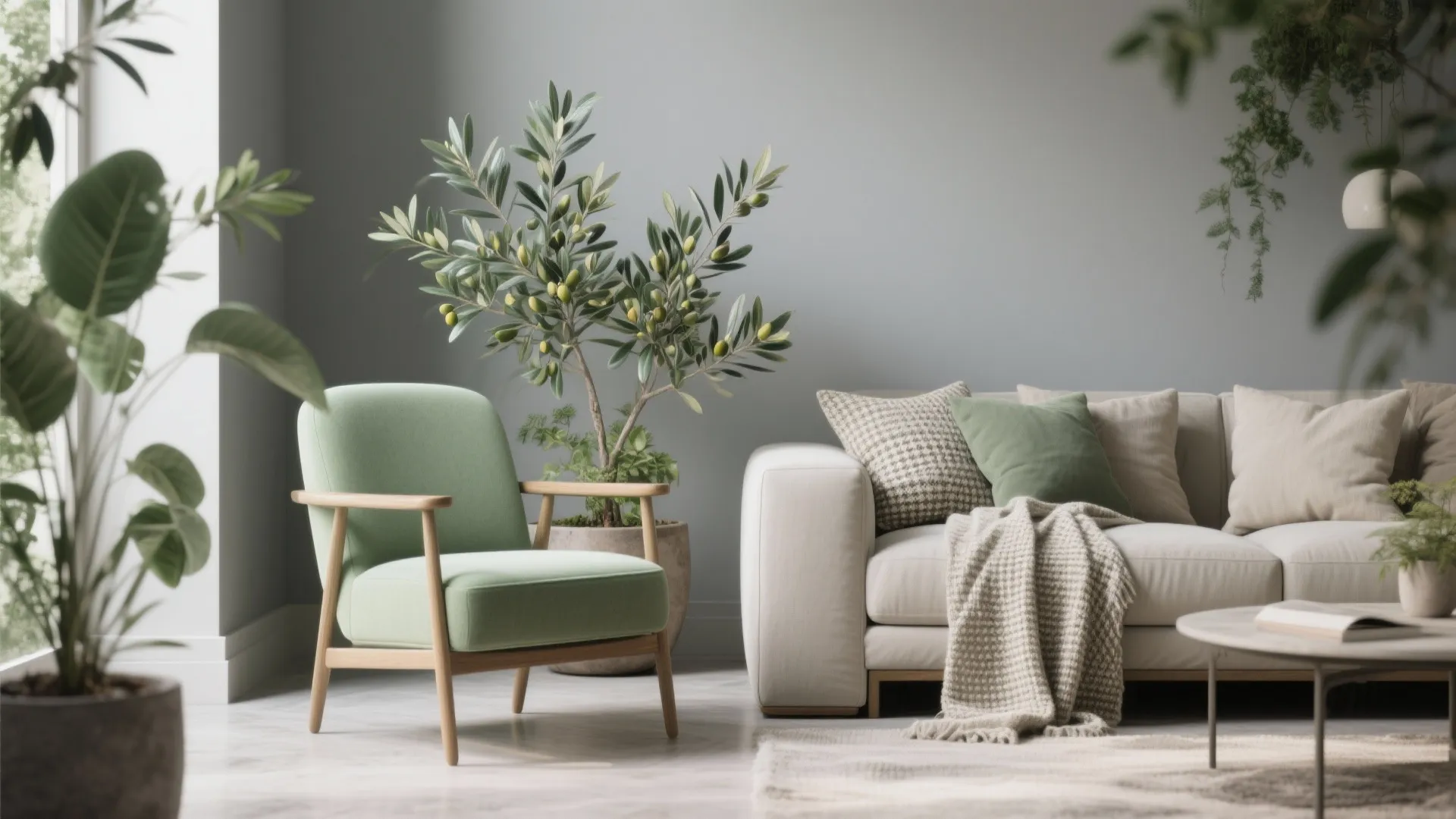 4. Agreeable Gray + Soft Greens