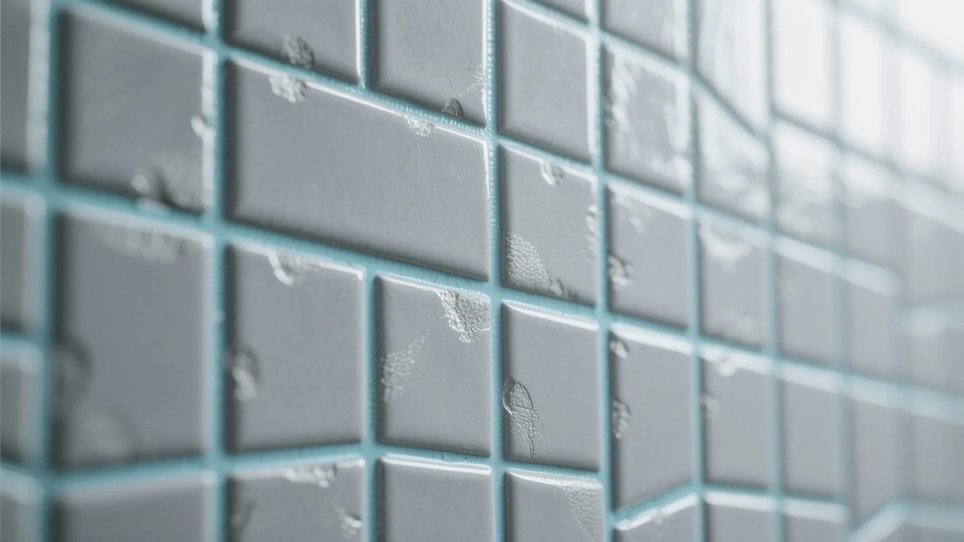3. Gray Subway Tile with Blue Grout