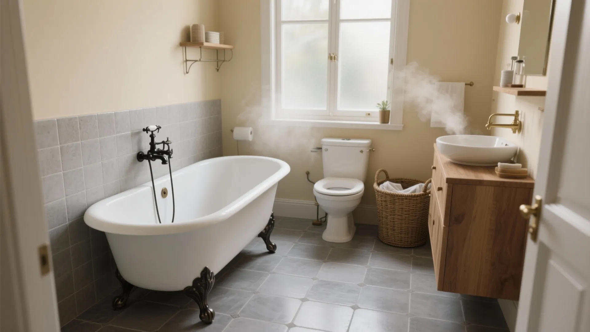 5 Small-Bathroom Ideas with Gray Tile Floors: Creative, practical inspirations to make gray tile bathrooms feel larger and cozier