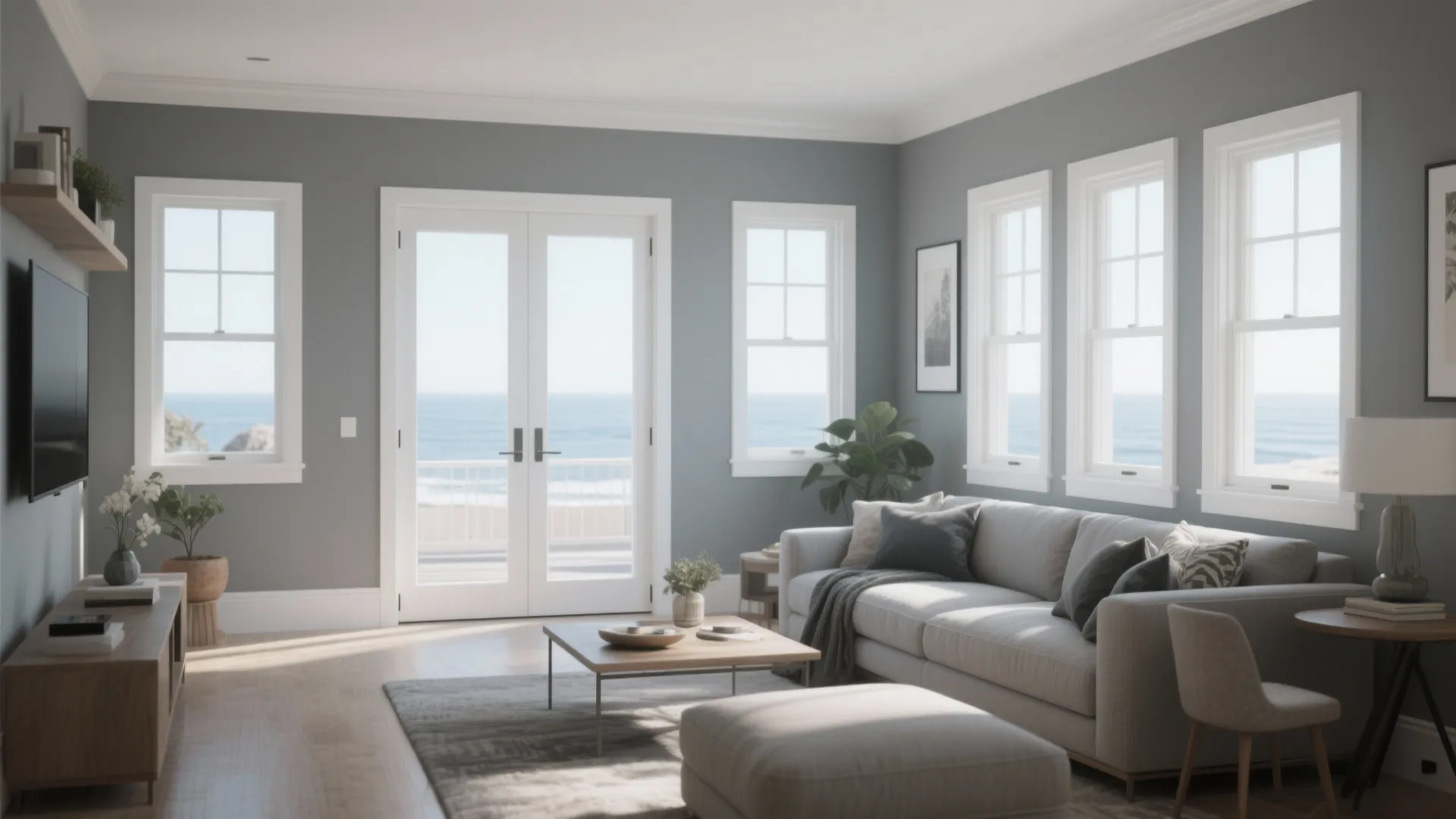 7. Gray with White Trim