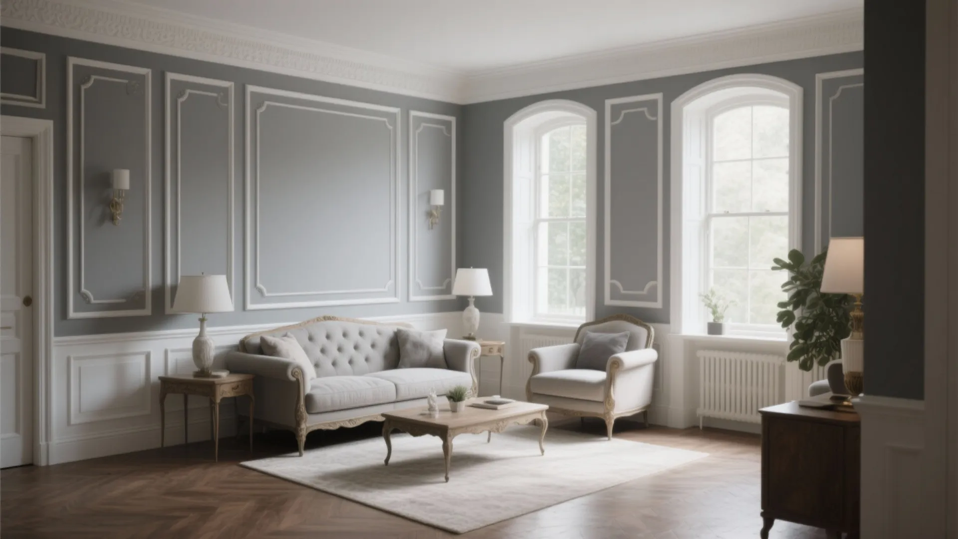 9. Gray with White Trim