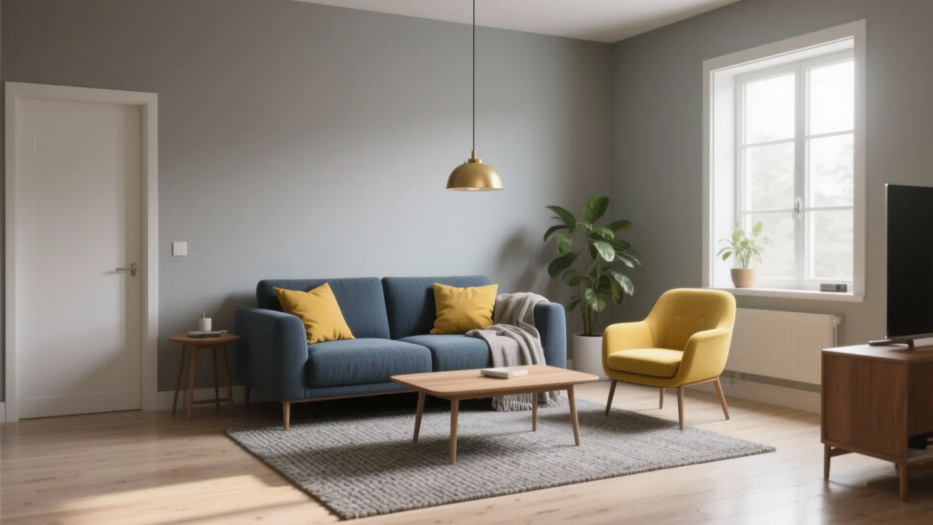 5 Gray Yellow Blue Living Room Ideas: How I use gray, yellow and blue to make small living rooms feel bright, cozy and stylish
