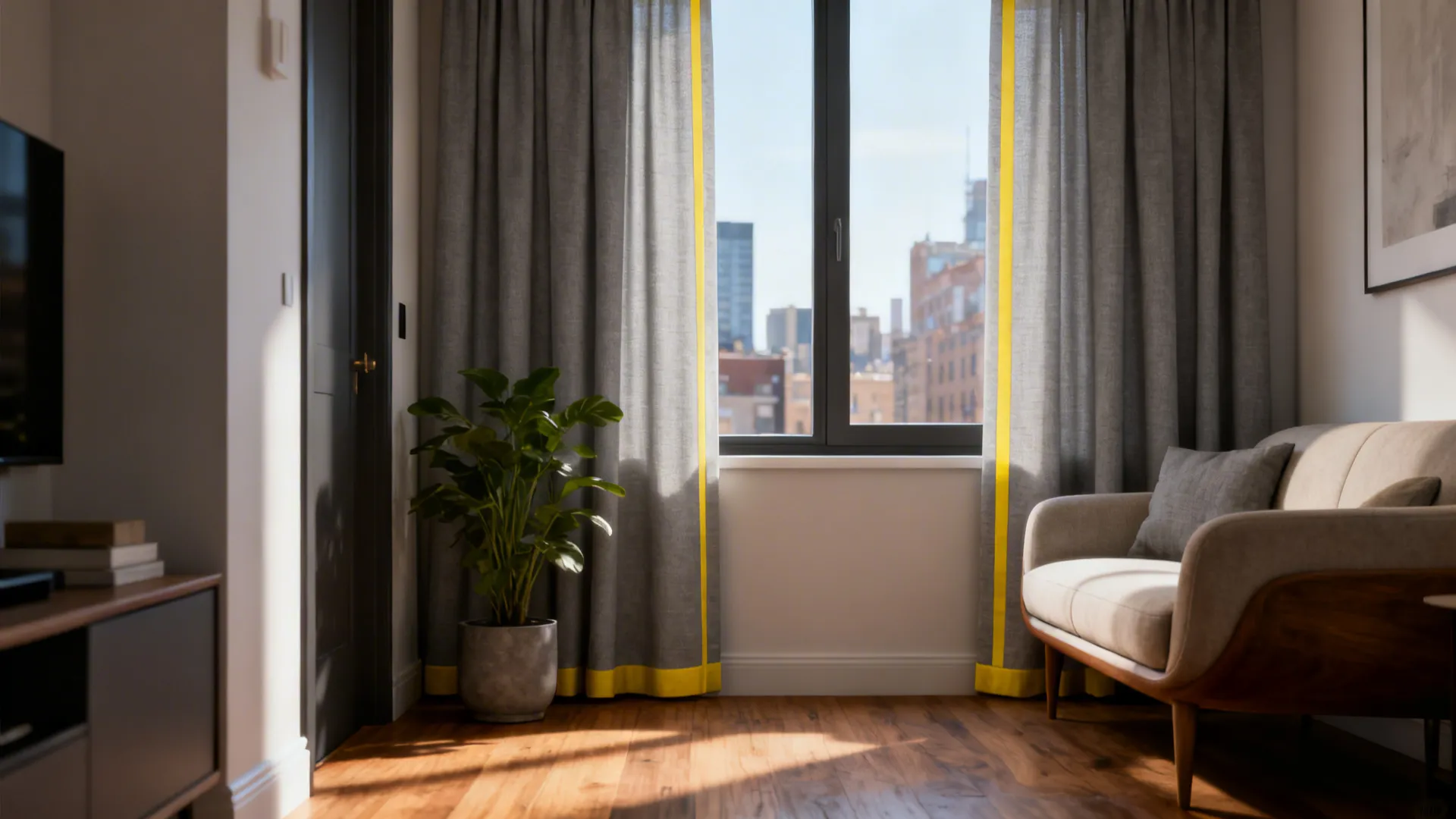 5 Gray and Yellow Living Room Curtain Ideas