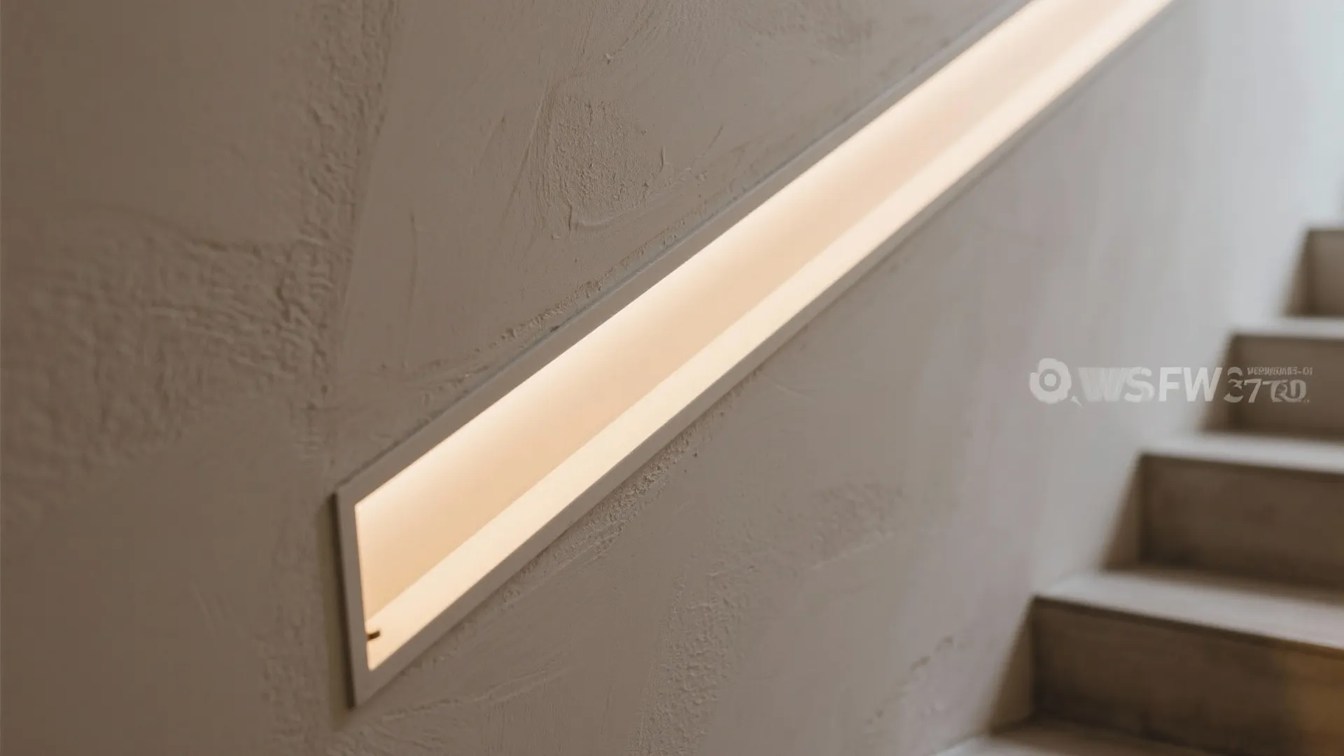 Slim LED wall grazers along the stair run