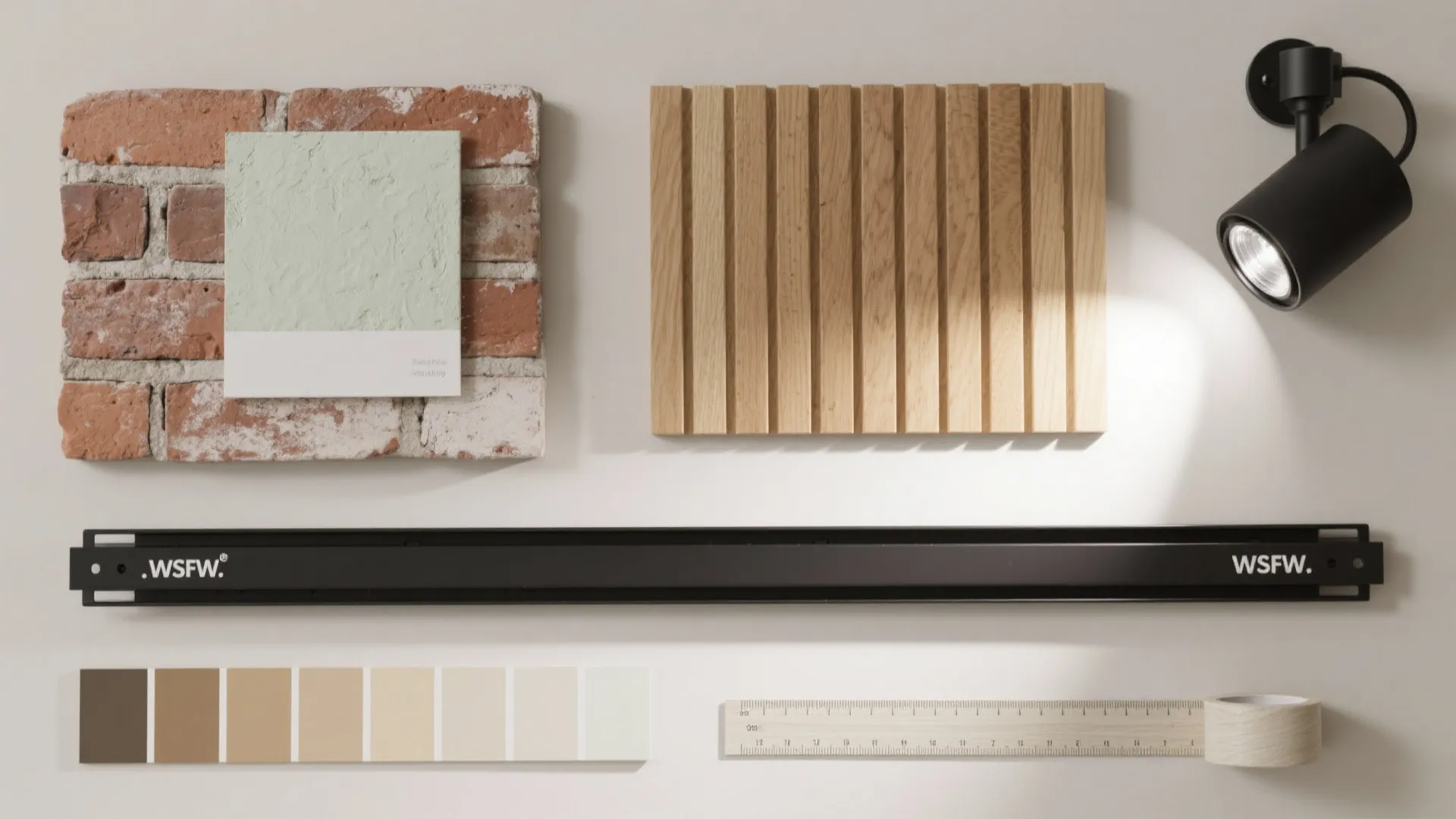 3) Wall grazing to celebrate texture (brick, limewash, wood slats)