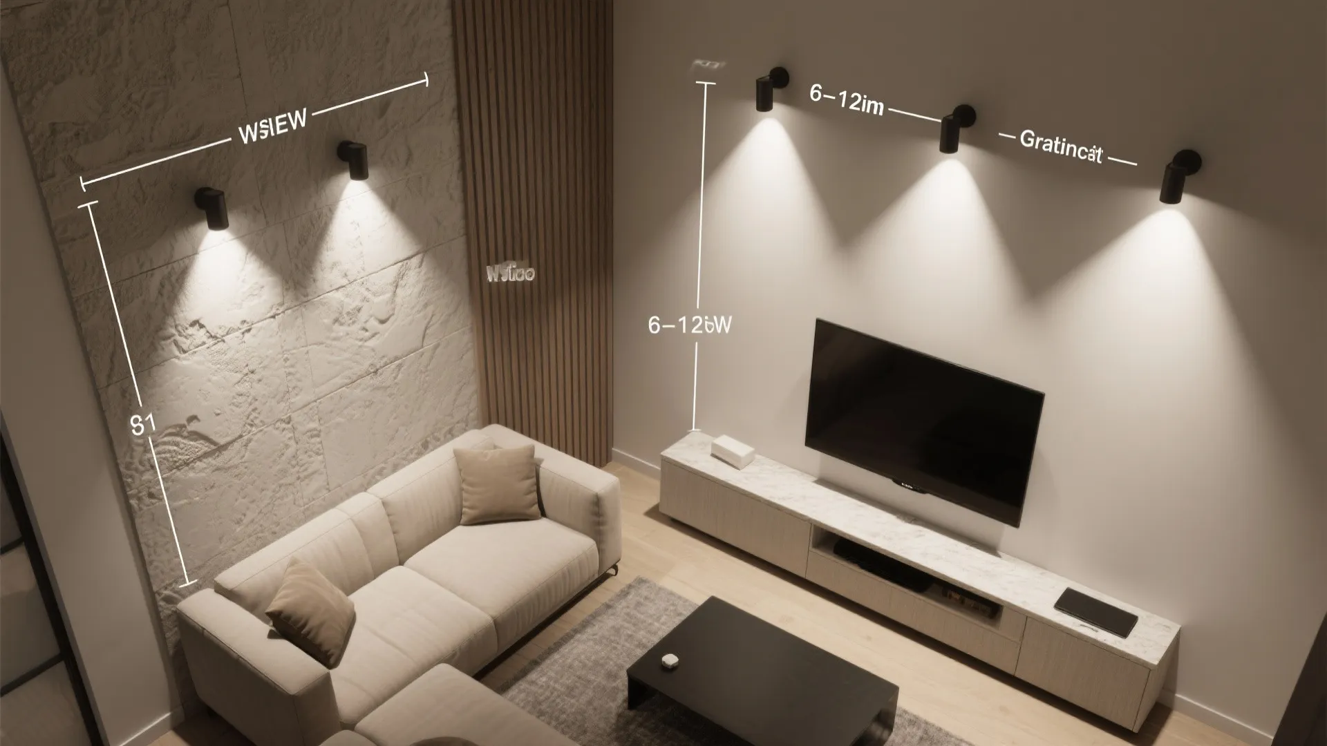 Wall-wash and grazing for texture-rich surfaces