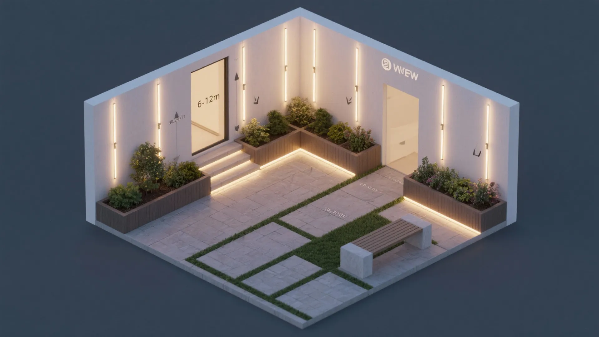 Architectural grazing with linear LEDs