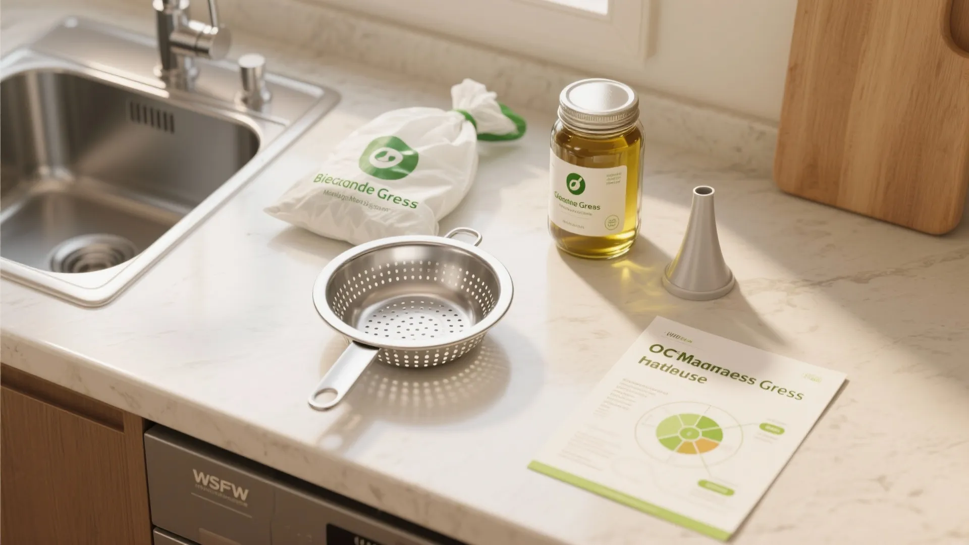 5. Smart grease capture accessories (strainers & disposables)