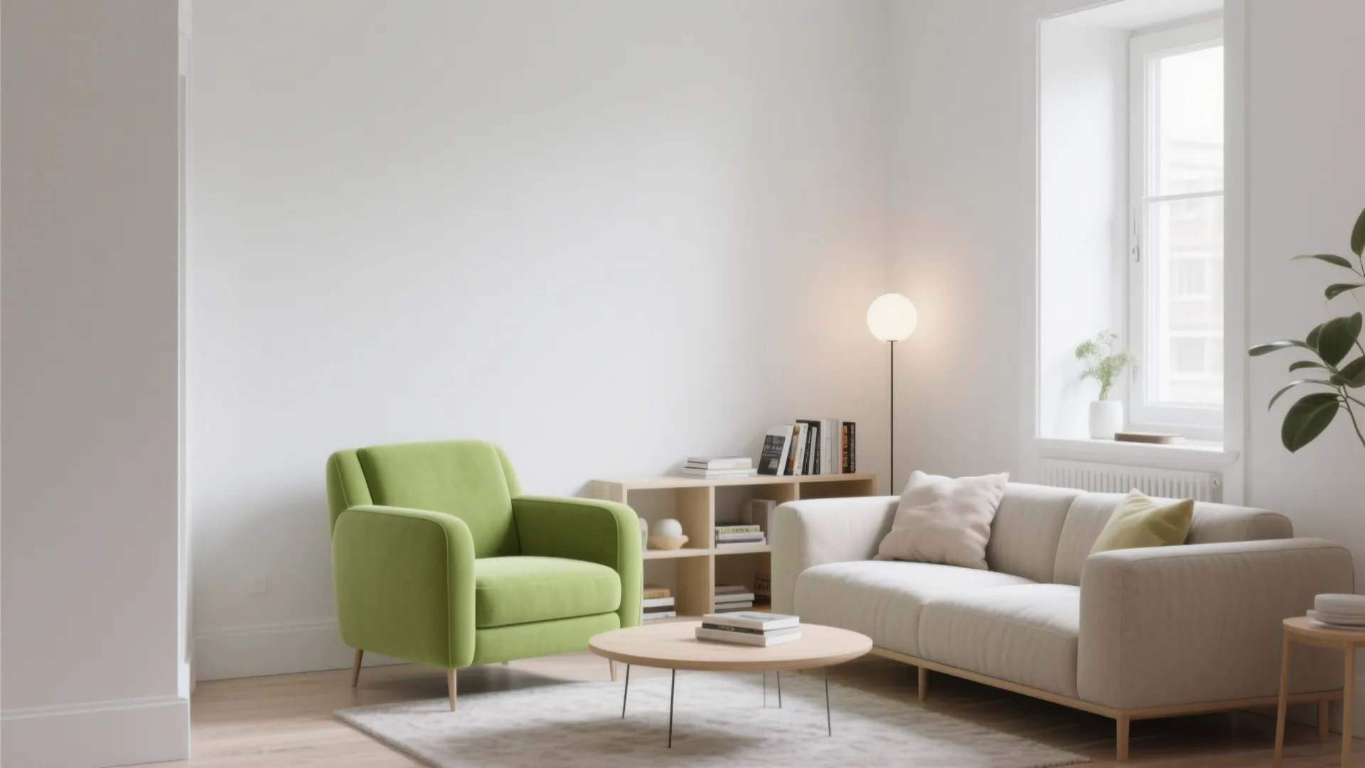 9. White Walls with a Green Statement Chair