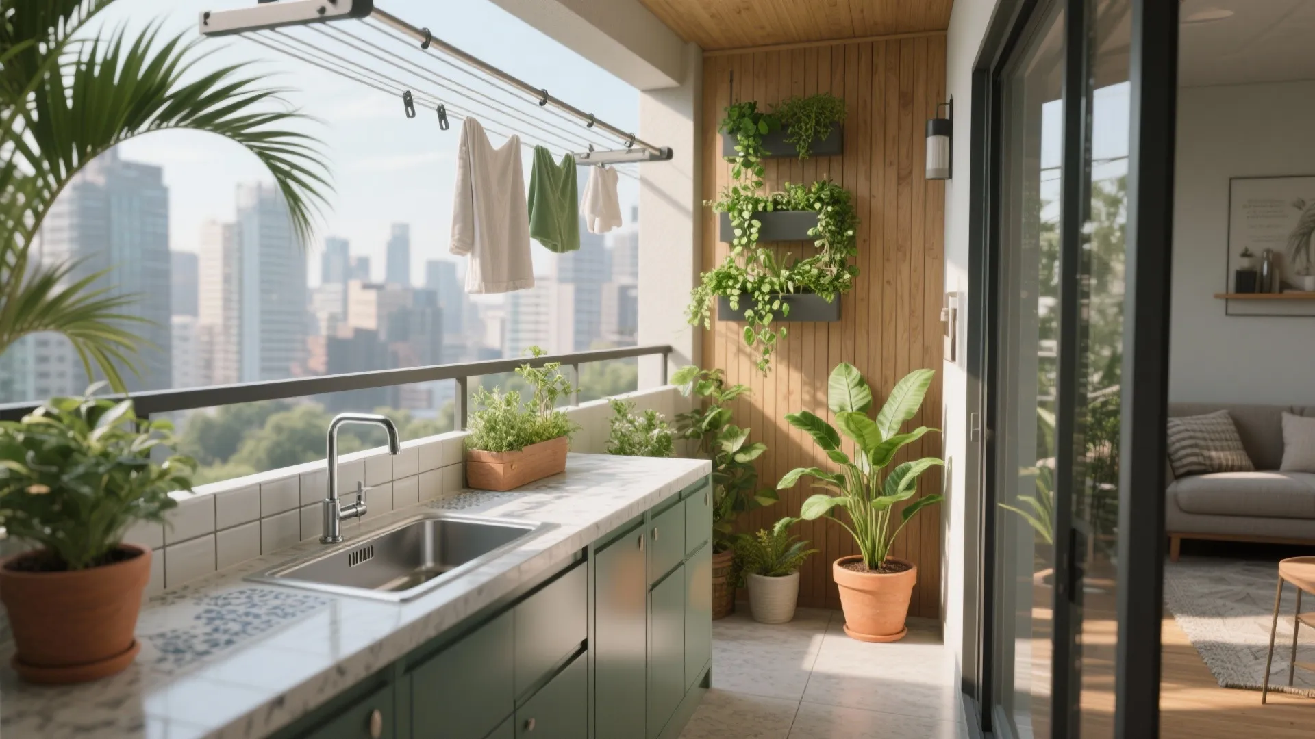 Green balcony utility that calms and works