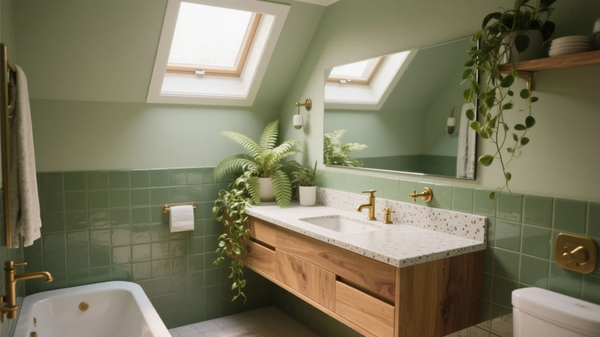 10 Green Bathroom Decor Ideas for Small Bathrooms: Practical, stylish green bathroom decor ideas combining biophilic touches, tiles, lighting, and storage — from a designer with 10+ years of experience