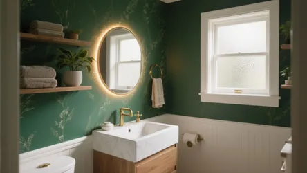 5 Green Wallpaper Bathroom Ideas