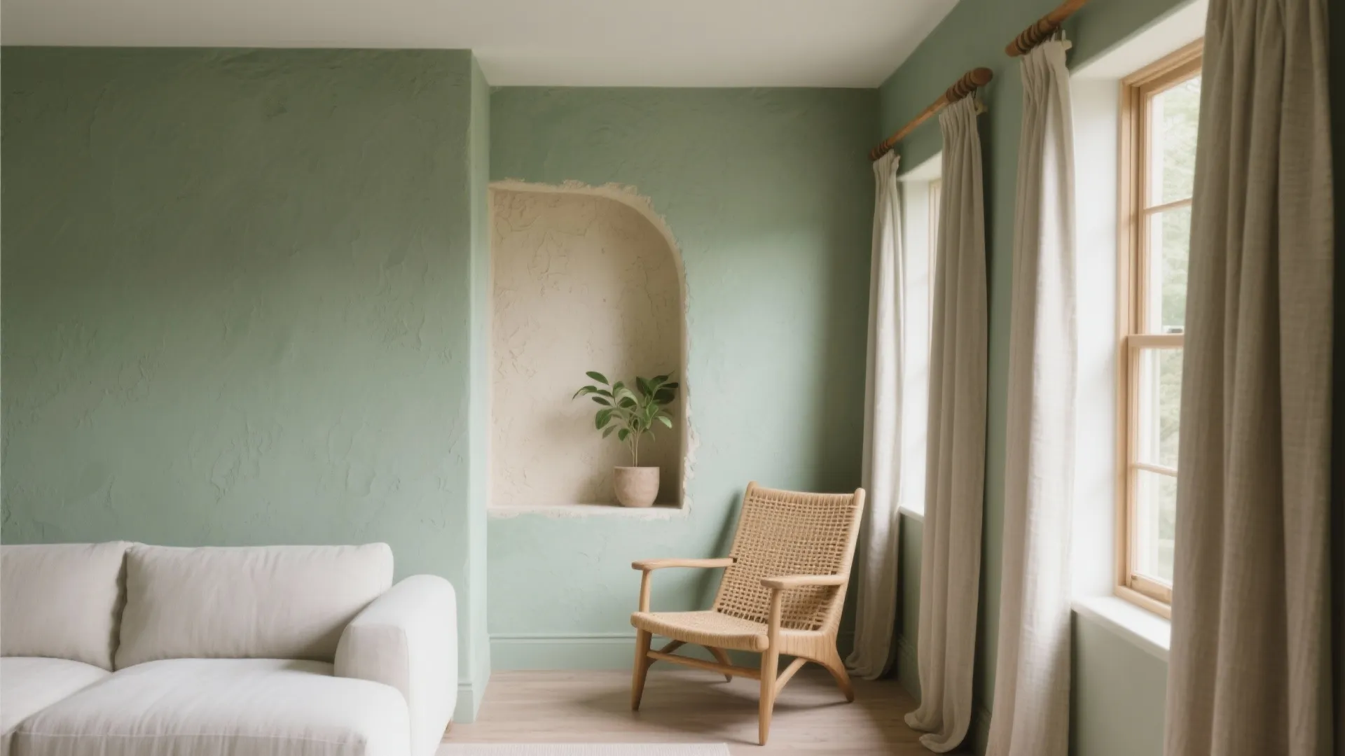 Earthy Greens with Textured Beiges