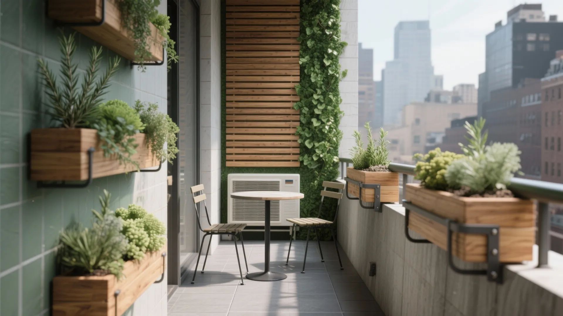 Vertical Green Wall + Slim Furniture