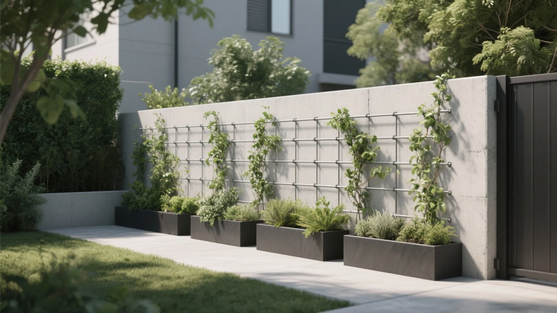 Green Boundary: Planters, Vines, and Trellises