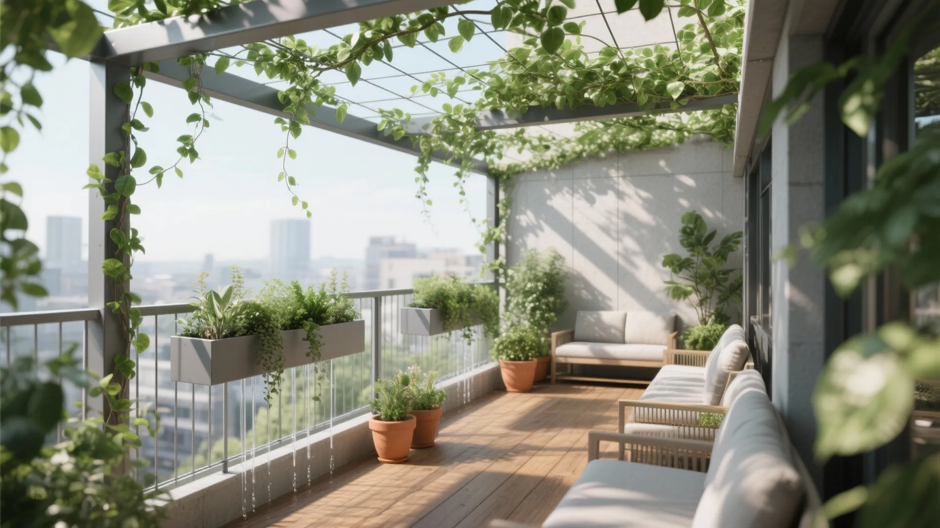 Green Canopy with Integrated Planters