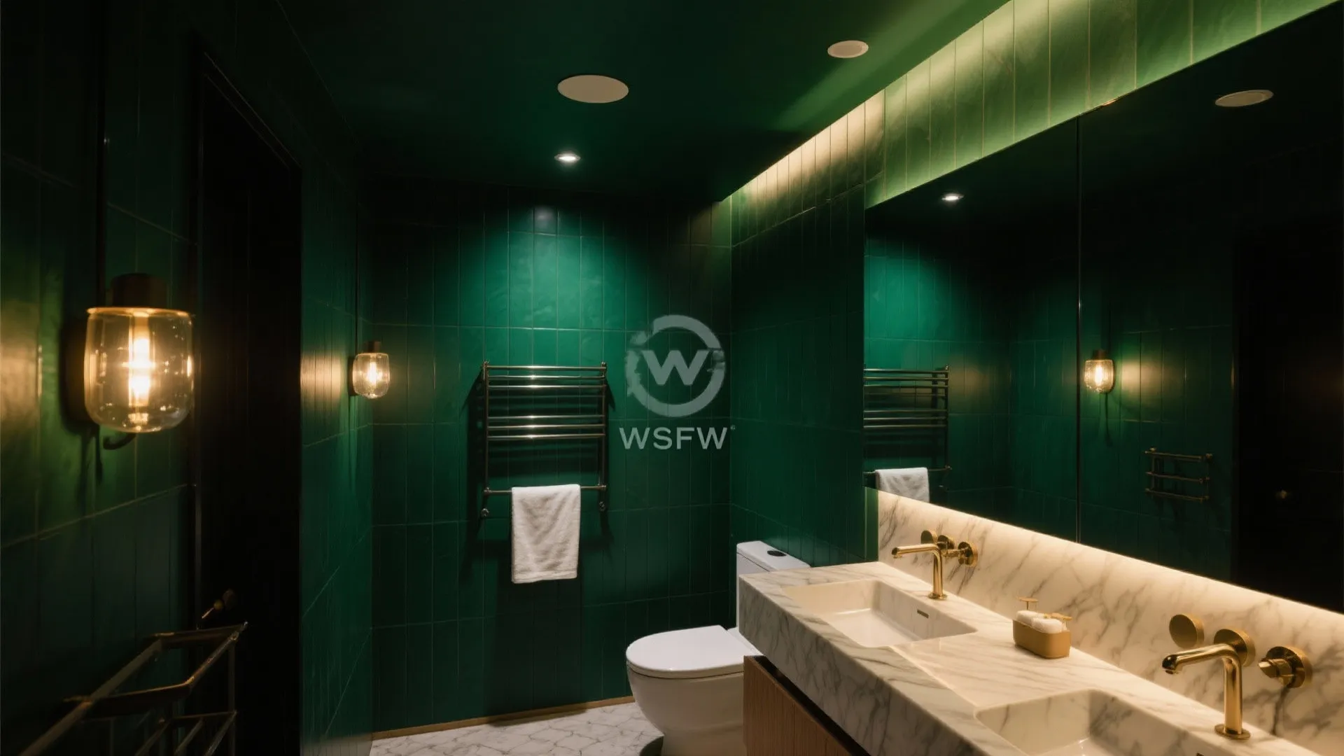 8. Go Bold with Dark Green Ceiling