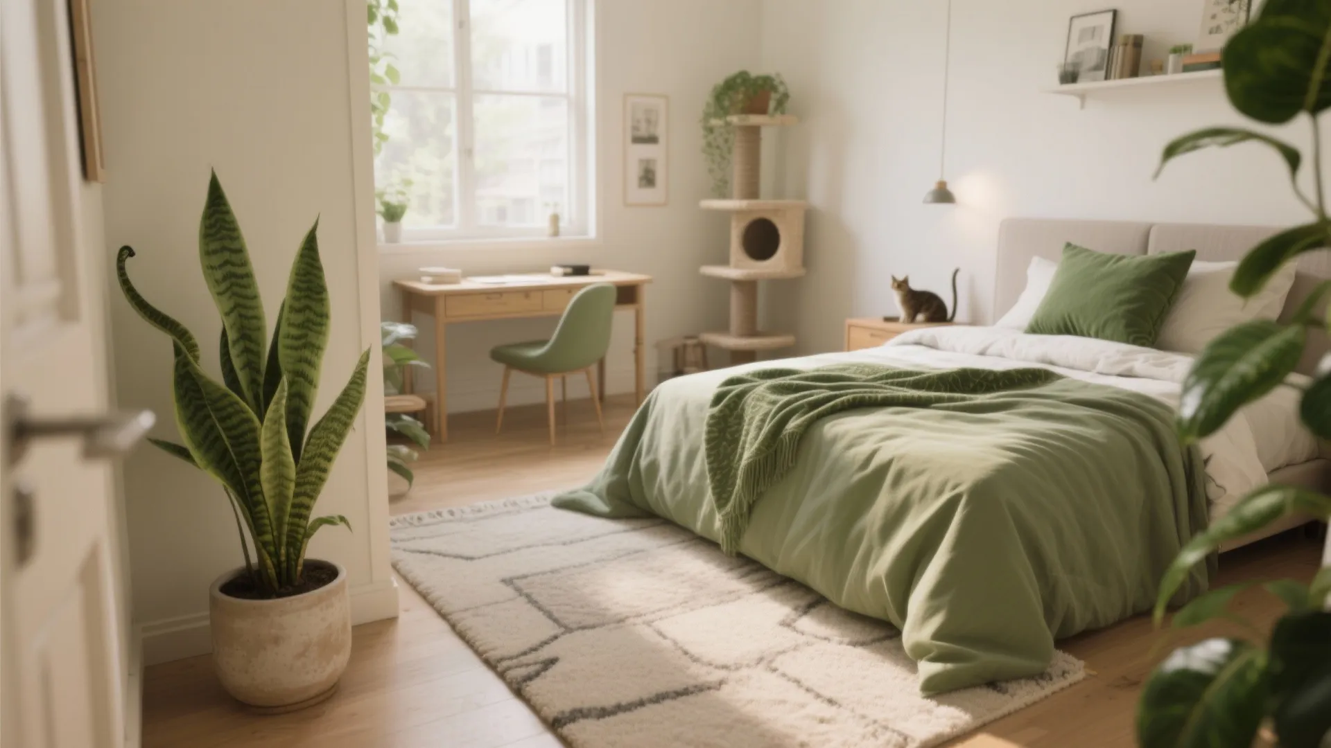 5. Green accents and circulation-first layout