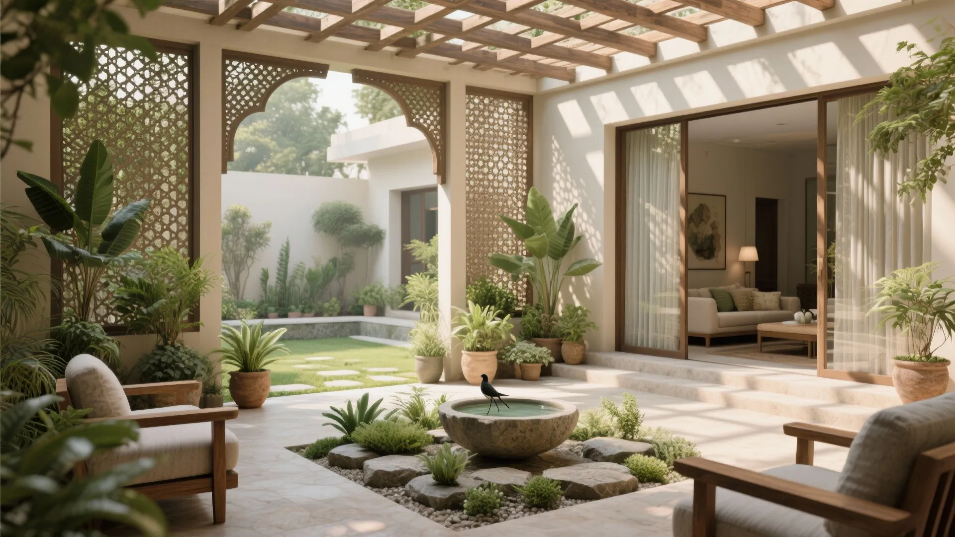 Biophilic Courtyards and Daylight Layering