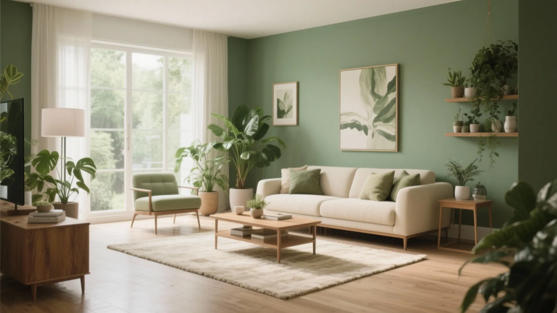10 Green and Cream Living Room Ideas