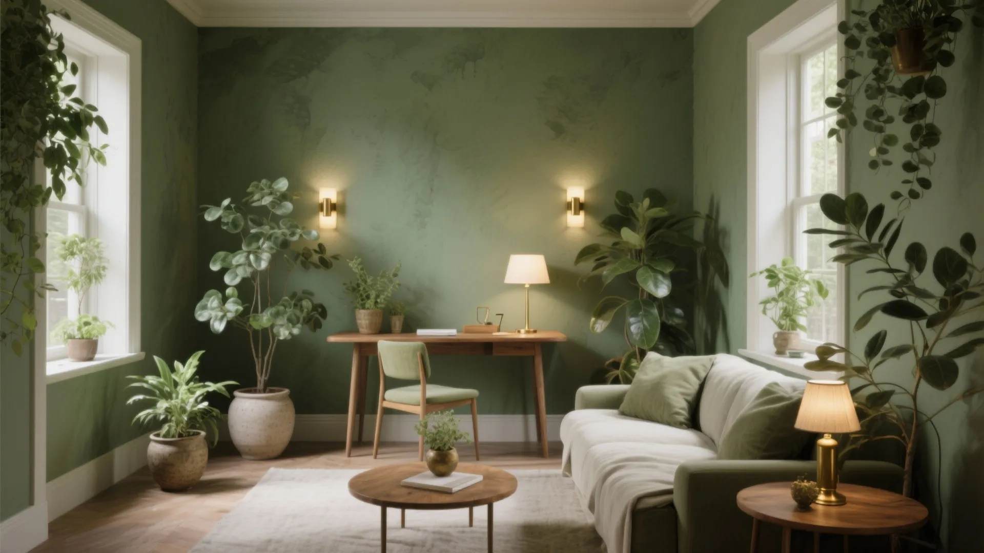 Earthy Greens and Daylight Harmony