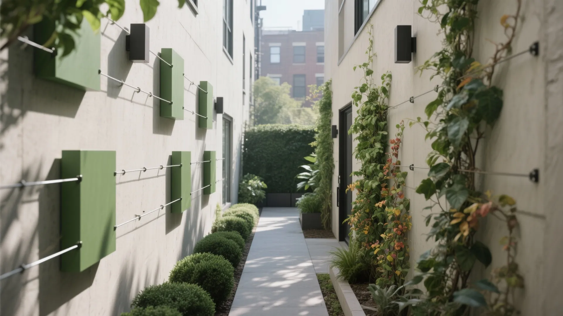 4) Green Facade Modules and Slim Trellises