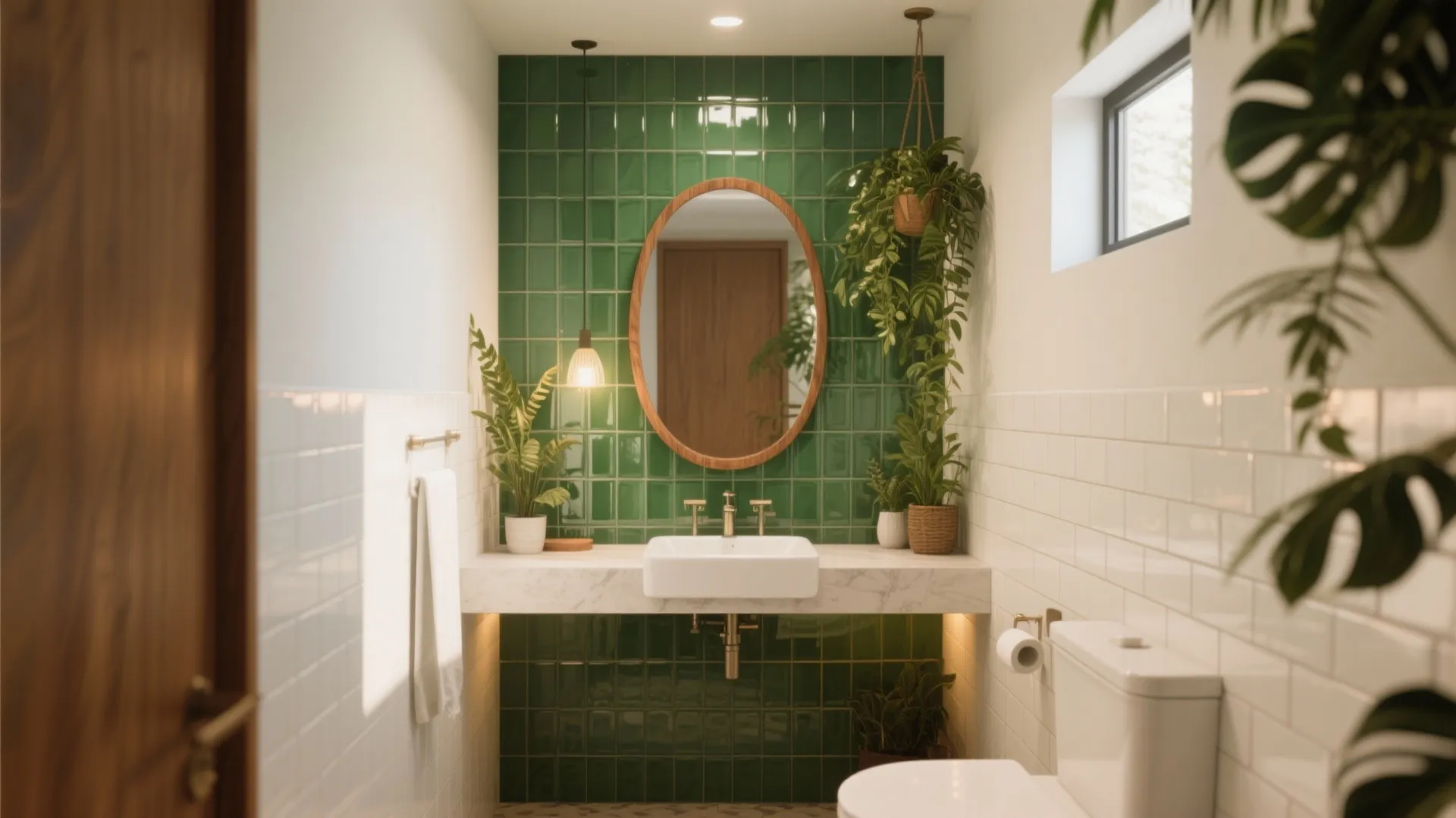 5 Green Glass Tile Bathroom Ideas: Small bathroom, big impact: 5 creative ways to use green glass tile