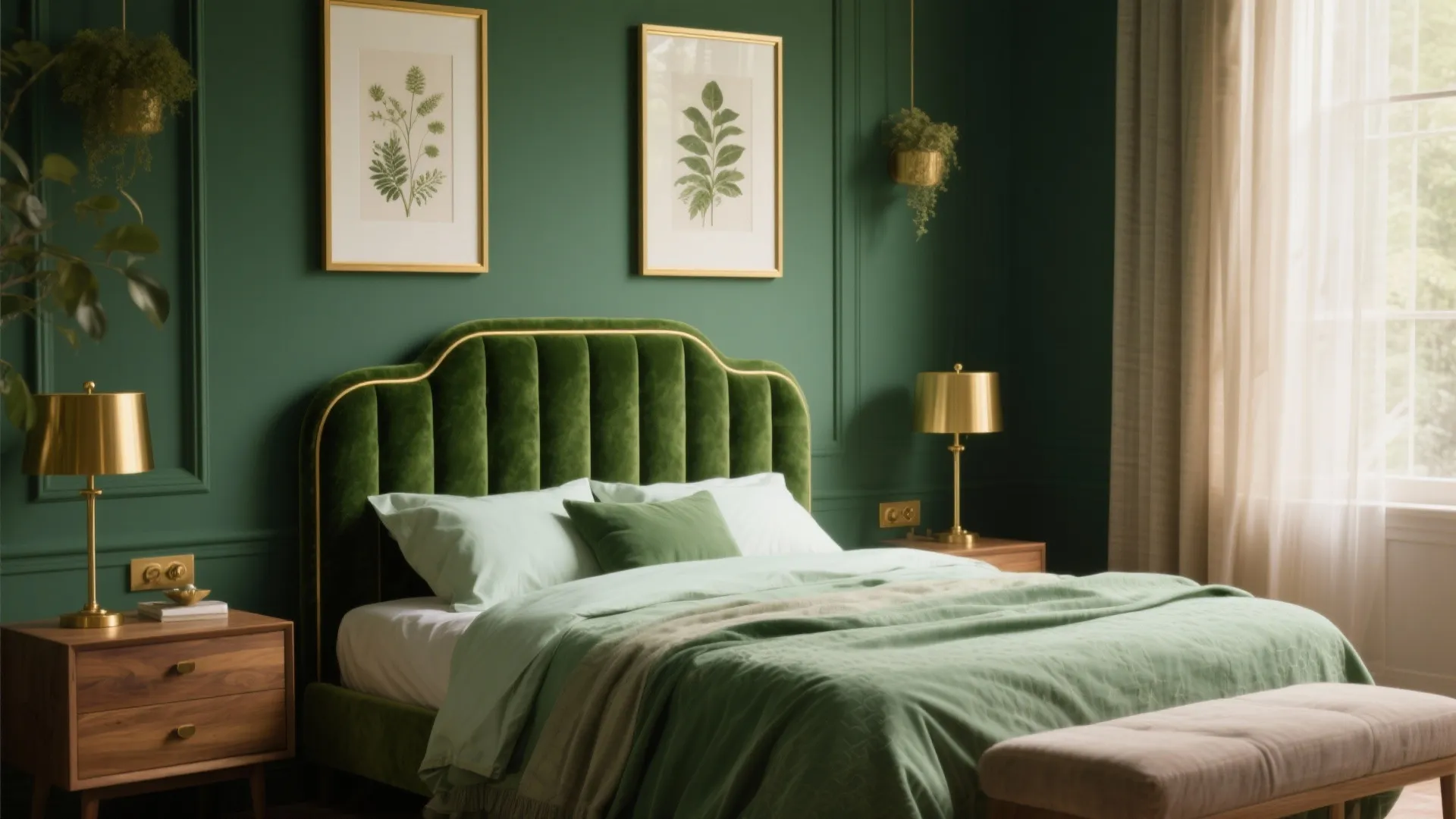Green and Gold Bedroom Decor: 5 Chic Ideas: Small-room magic: how to use green and gold without feeling gaudy