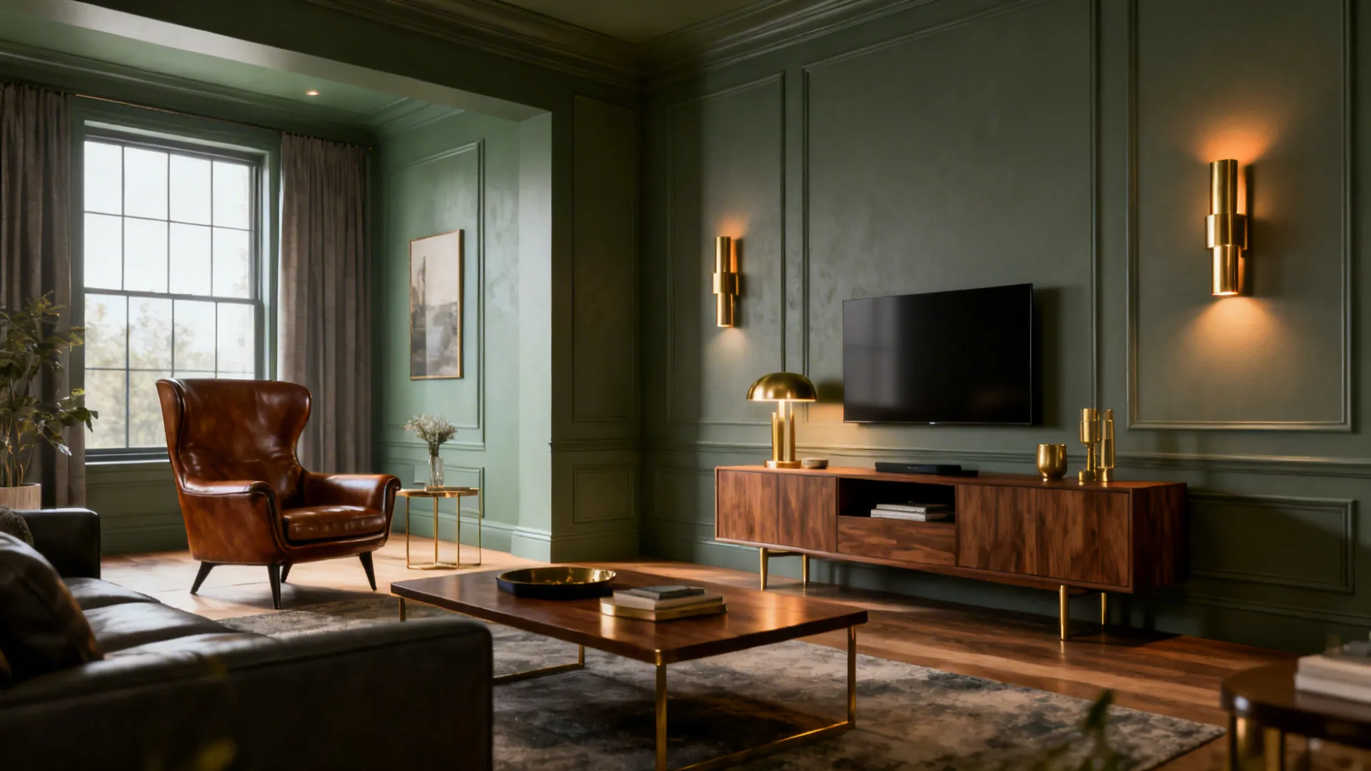 2. Green-Gray for a Sophisticated Tone