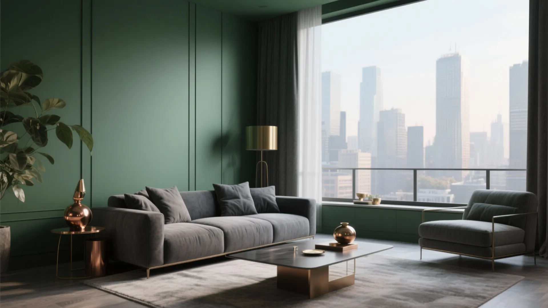 7. Green and Grey Sophistication