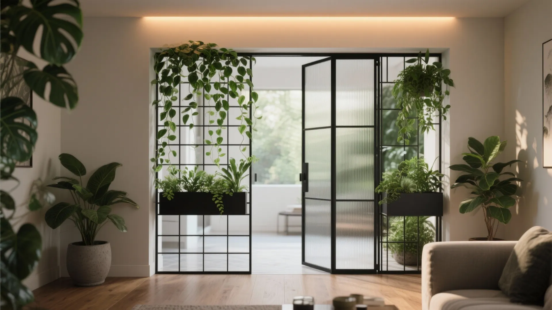 Green Grid: Gate with Planters and Light