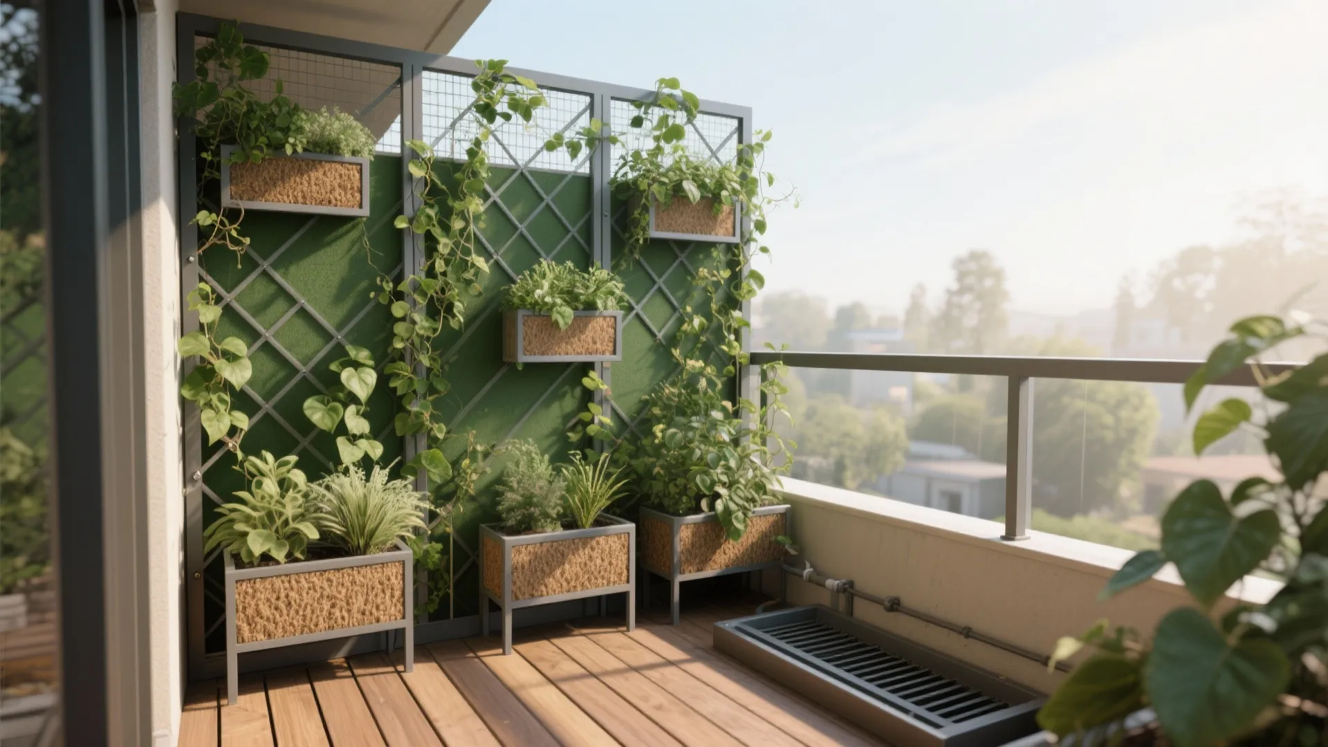 Green Screen: Vertical Garden Behind a Safe Grill