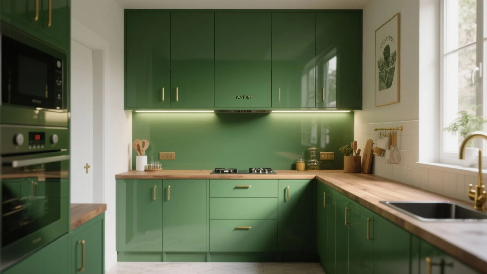 3. Green for Compact Kitchens