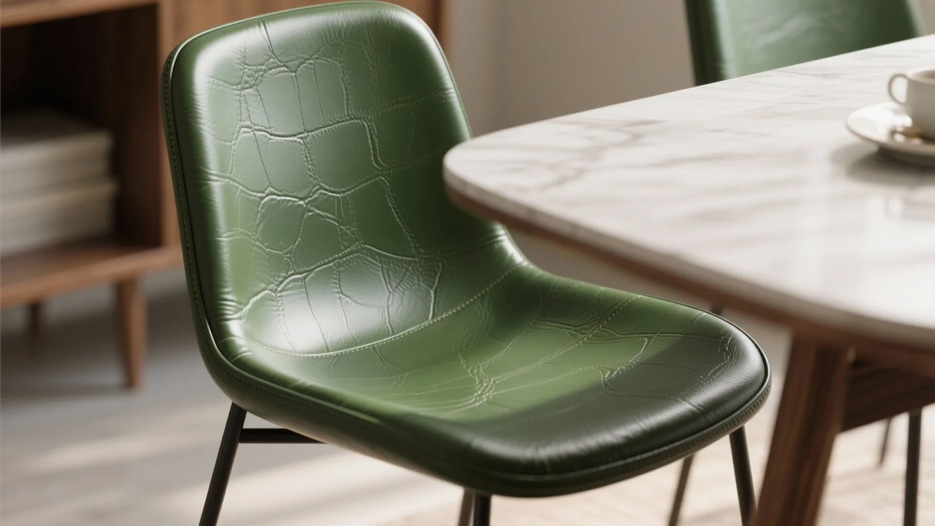 4. Green Leather for Easy Maintenance