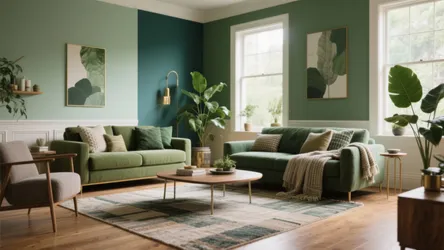 Green Paint Colors for Living Room — 5 Ideas