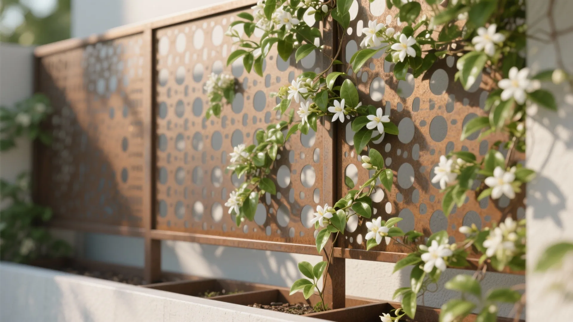 Green Facades and Perforated Metal Screens for Soft Privacy