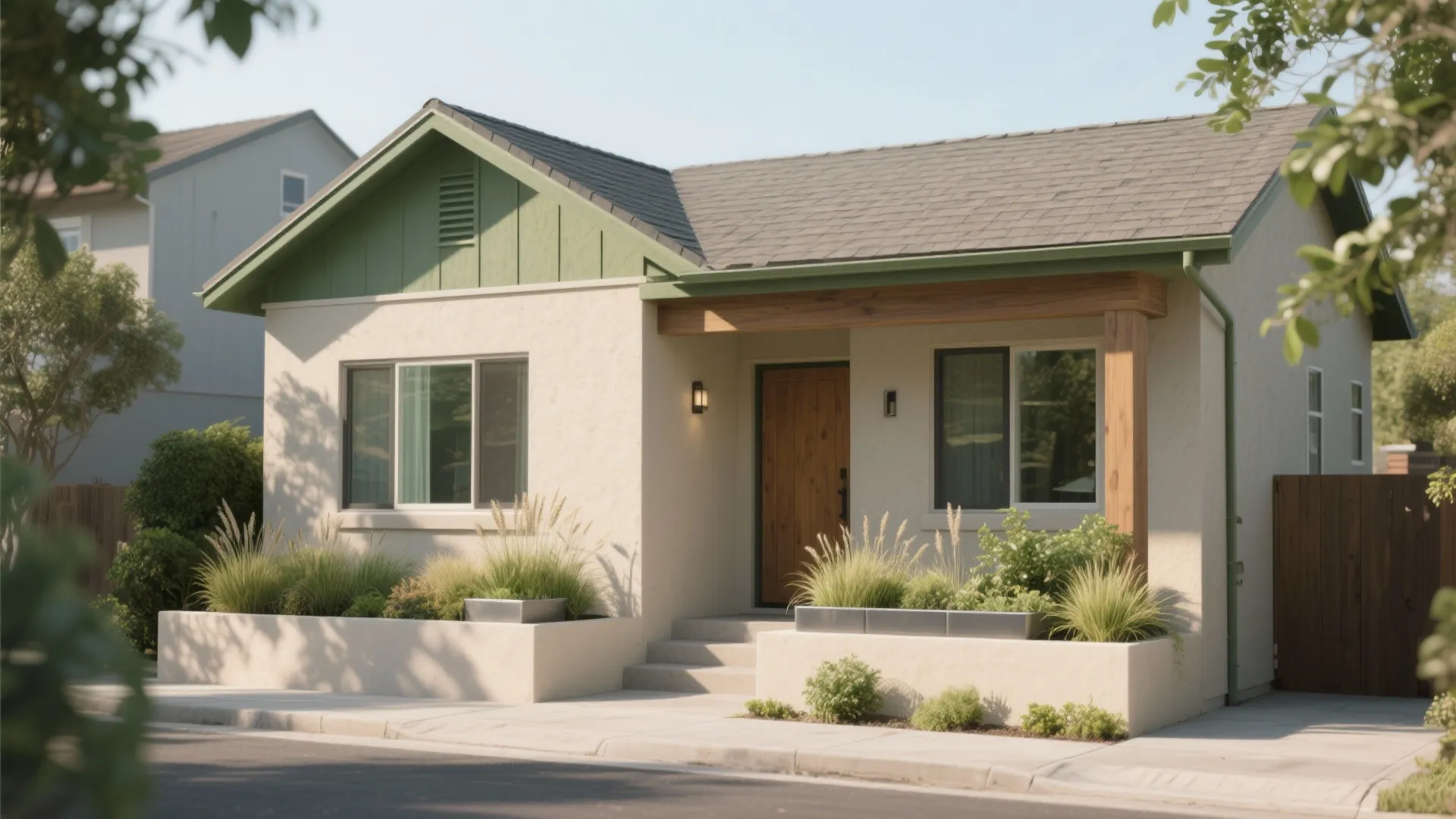 Green parapet planters and passive shading