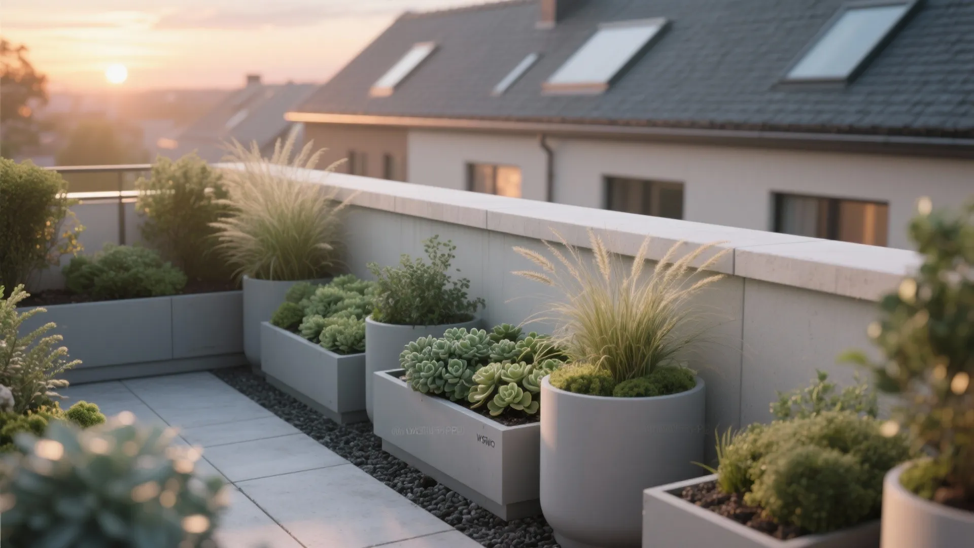 Green Parapet Planter Edge to Soften the Skyline
