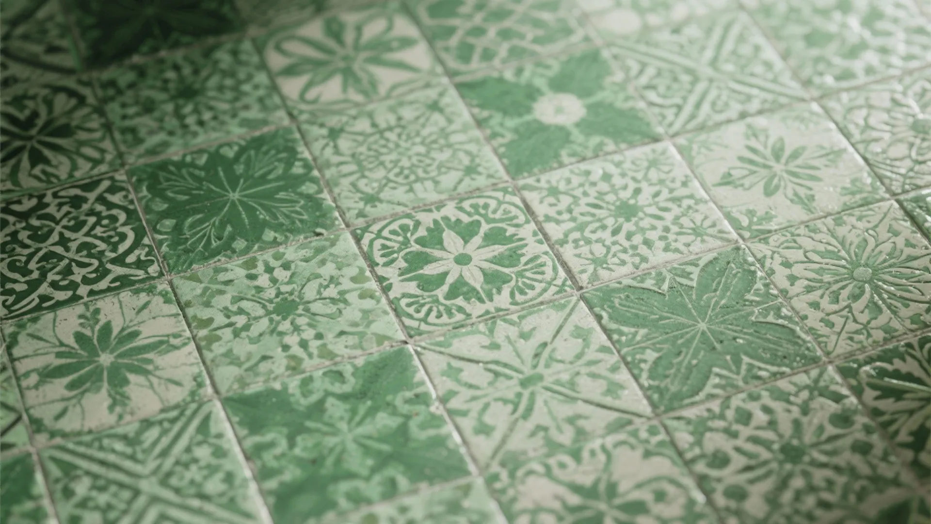 10. Green Patterned Tiles